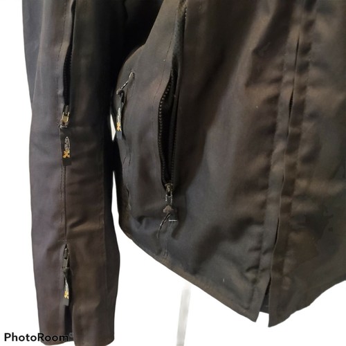 Xelement Black Waterproof Motorcycle Jacket Nylon Leather Size XXL - Picture 4 of 11