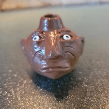 Mini Hand-Thrown Pottery Face Jug - Signed "KAR Pottery". New