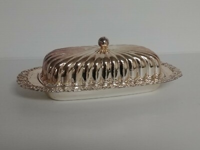 Vintage Mayell EP Steel Silver Plate Butter Dish Made In England