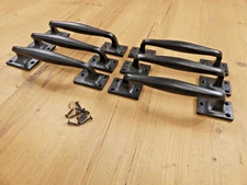 6 Large Drawer Pulls Black Heavy Duty Barn Door Cabinet Bath EASY GRIP SLANTED