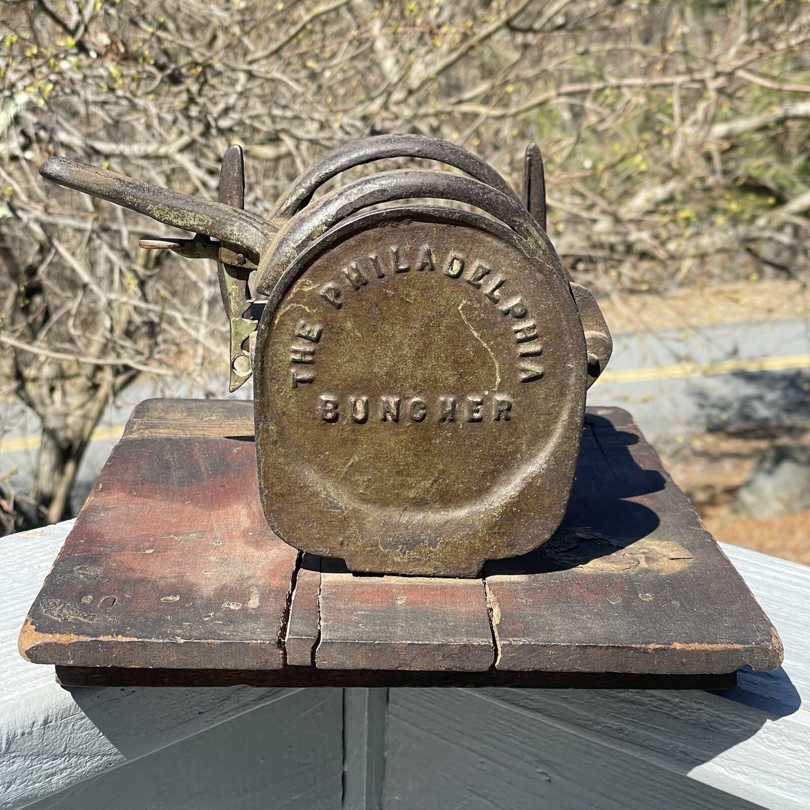 Antique Cast Iron Primitive Philadelphia Asparagus Buncher Old Farm