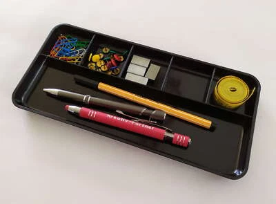 M&M Federschale Stifteschale Stiftablage Büroschale schwarz 6 Fach Stiftbehälter