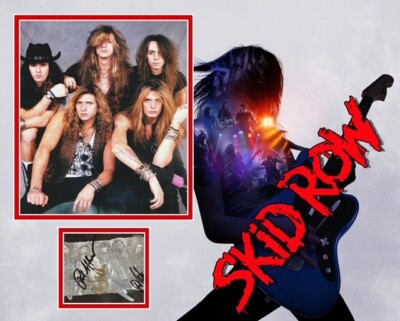 SKID ROW KOMPLETT ORIGINAL LINE UP SIGNED PHOTO MOUNT SEBASTIAN BACH