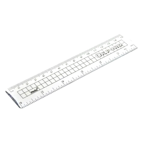 Regla Helix Oxford 15 cm 6" métrica/imperial marcas transparentes tamaño bolsillo nuevo sellado - Imagen 1 de 5