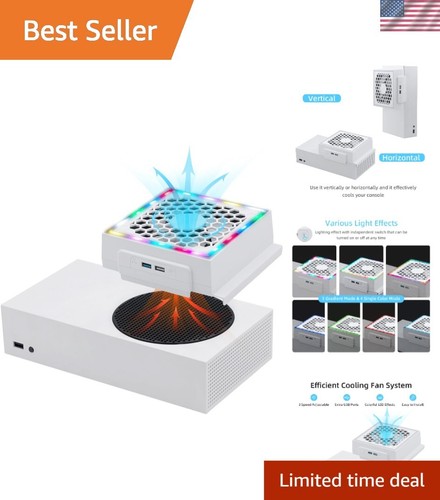 Low Noise RGB Cooling Fan with USB Ports for Xbox Series S Gaming Console