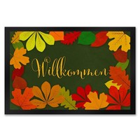Willkommen Herbst FußMatte XXL In 50X75 Cm Mit Laubkranz