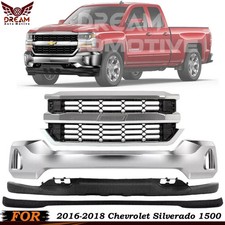 Front Bumper Chrome & Grille Assembly Kit For 2016-2018 Chevrolet Silverado 1500
