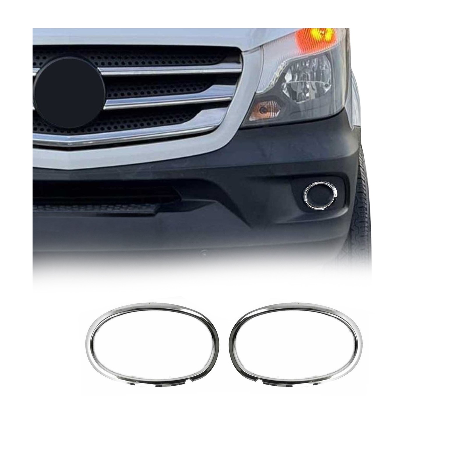 Cerclage antibrouillard Sprinter W906 chrome finition miroir pour un look moderne