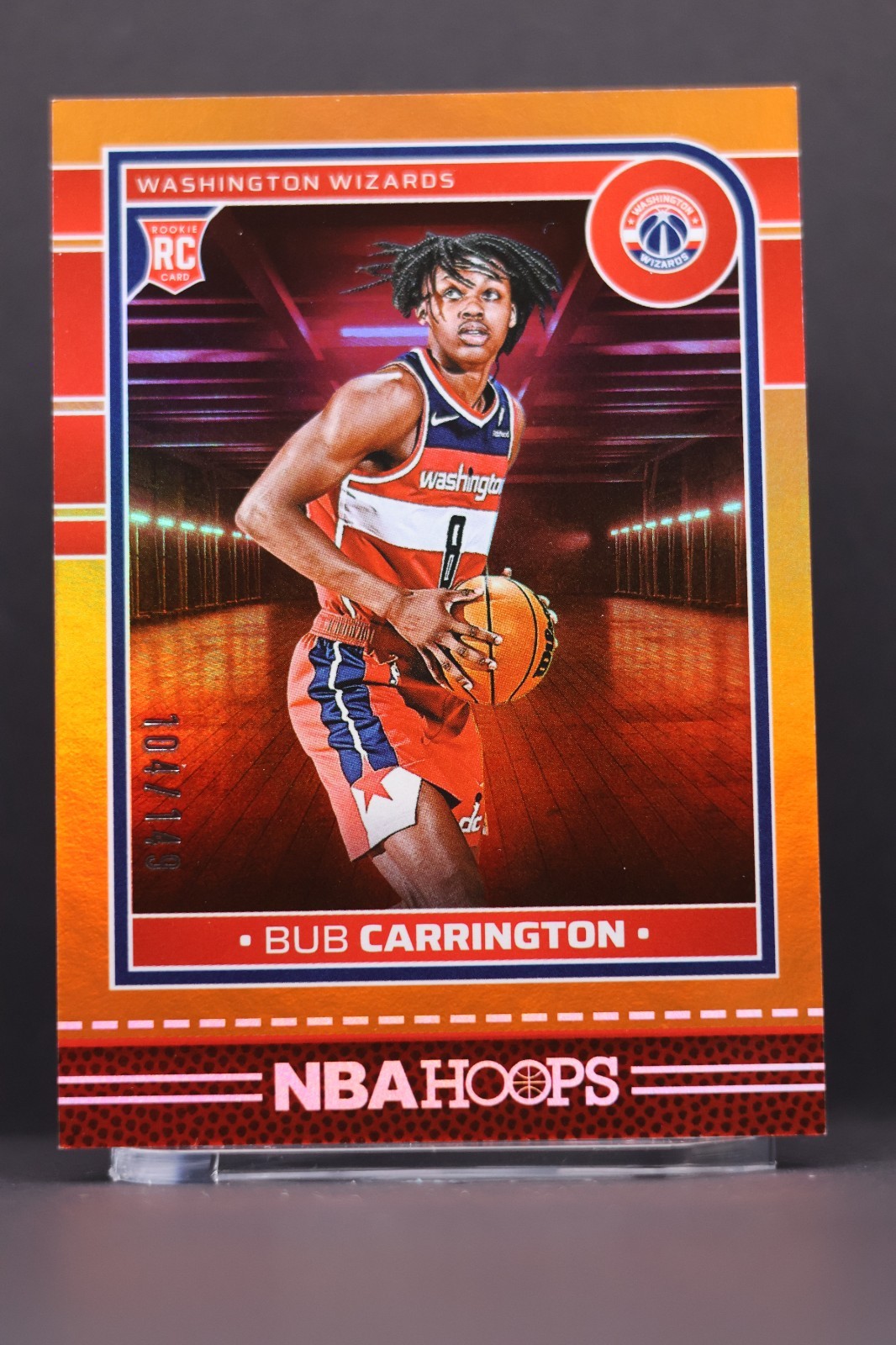 Bub Carrington 2024-25 Panini NBA Hoops #244 Orange /149 (RC)