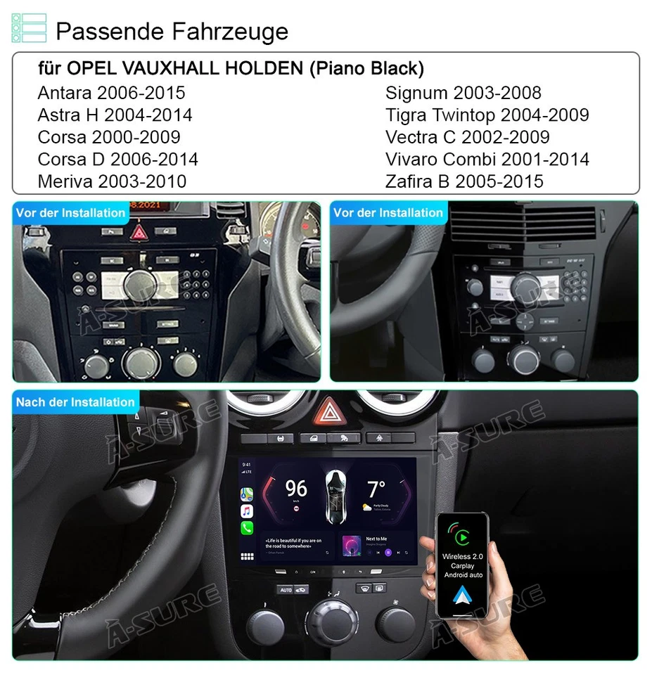 8Core 4+64G Autoradio GPS Navi RDS BT Für Opel Corsa C D Astra H Antara Meriva - Bild 3 von 4