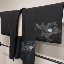 Vintage Embroidery Chrysanthemum Haori Kimono Used Japan