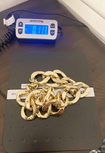 Gold Tone Heavy Thick Chunky Chain Link Necklace Statement Piece HipHop Unisex - Afbeelding 8 van 8