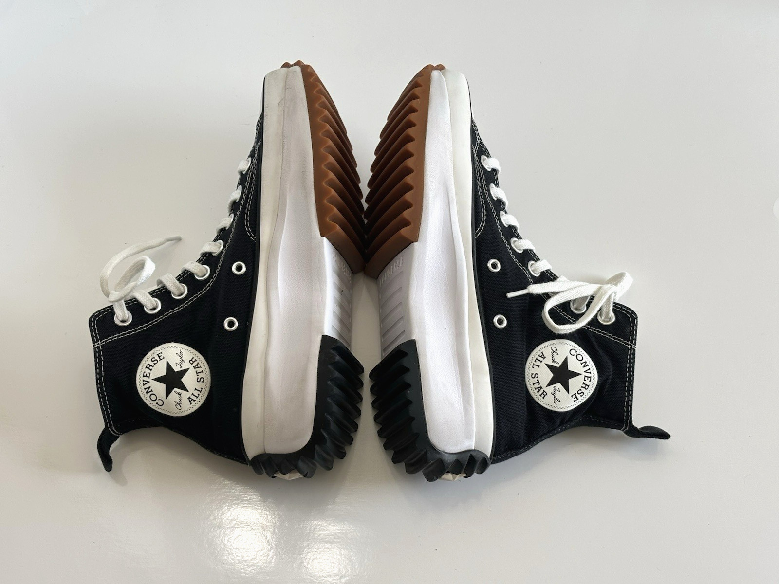 Converse Run Star Hike Women's 8 Black White Chunky Platform High Top Sneakers thumbnail 6