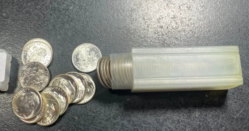 1955-D ROOSEVELT SILVER DIME ROLL ~ CH/BU TO GEM ~BEAUTIFUL COINS~