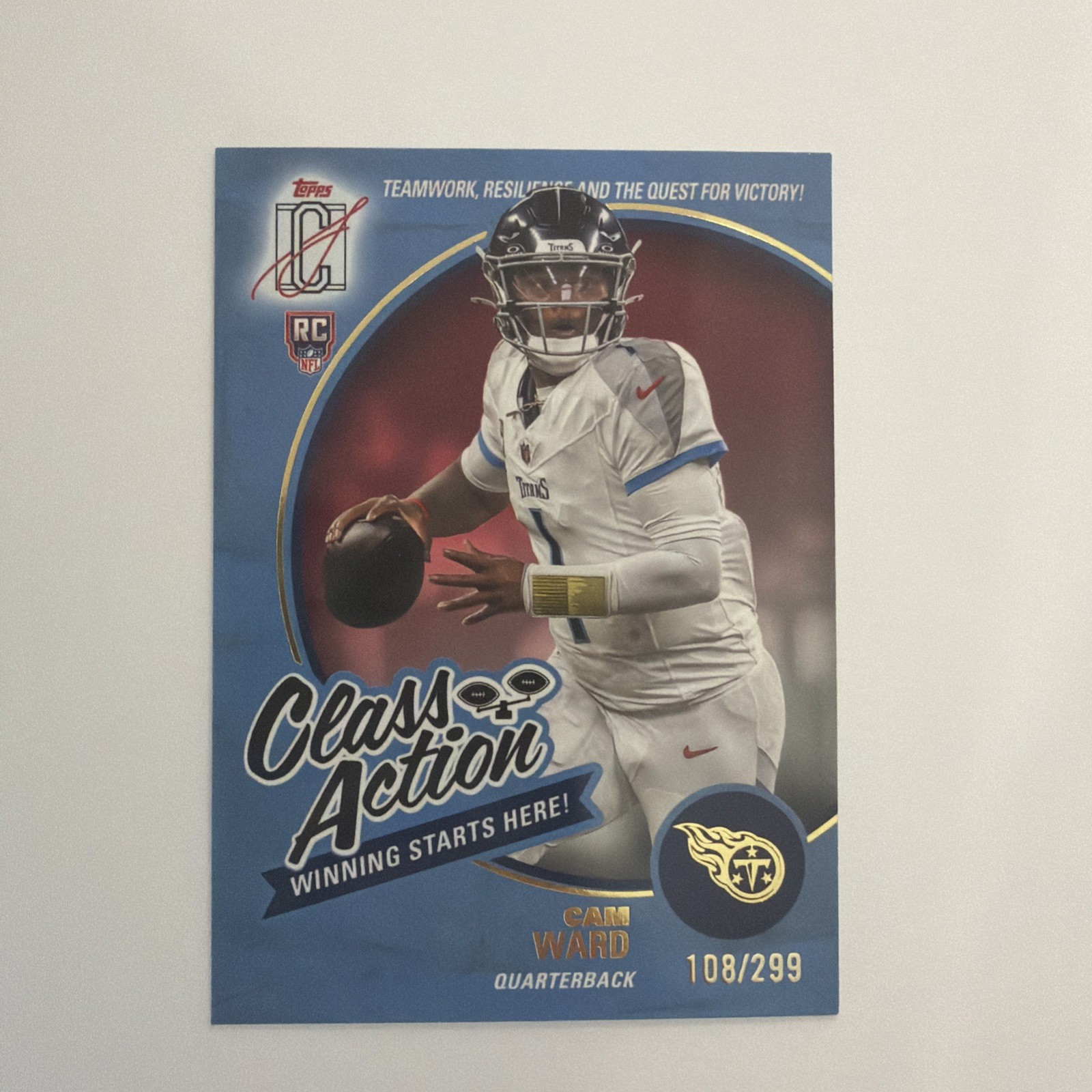 2025 Topps Signature Class Cam Ward Class Action /299 #CA-25 Titans Rookie