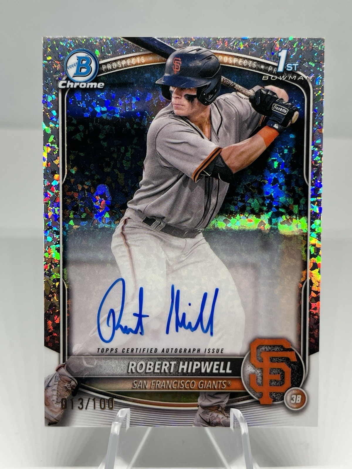 2025 Bowman Chrome Robert Hipwell Auto Mini Diamond Refractor /100 Card #CPA-RH
