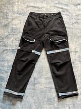 Marithe  Francois Girbaud Black Blue Shuttle Utility Cargo Pants 38 x 34