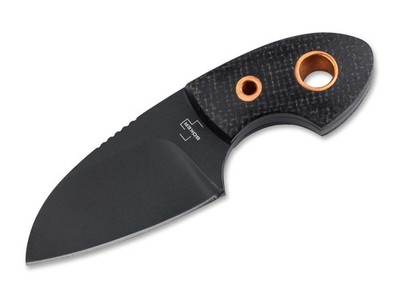 Böker Plus Gnome all Black Copper D2 Klinge Neck Knive Kydexscheide Micartagriff