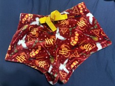 Warner Bros. Harry Potter Red Plush Lounge Shorts with Yellow Drawstring size sm