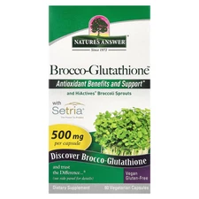 Nature s Answer Brocco-Glutathione 500 mg 60 Vegetarian Capsules Cruelty-Free,