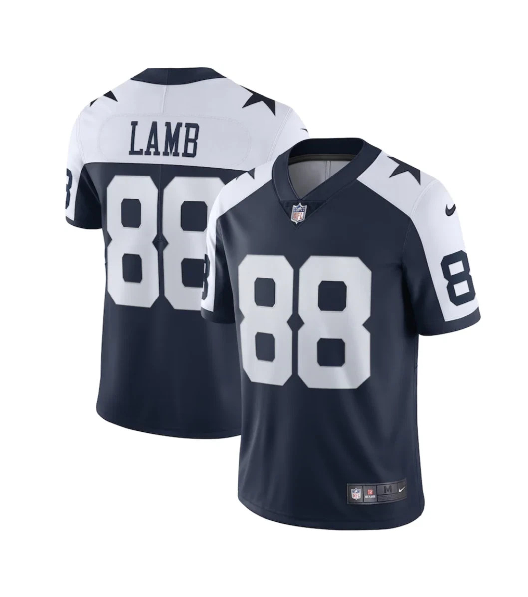 Dallas Cowboys Jersey Mens   Navy NFL Football CeeDee Lamb Nike NEW Throwback