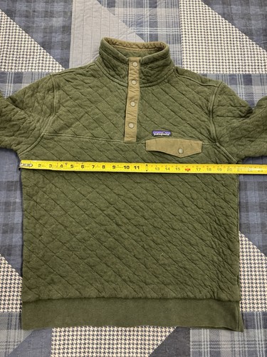 Patagonia Men's Snap-T Quilt Pullover Green Fleece Cotton Sweater Mens Sz M - Picture 5 of 5