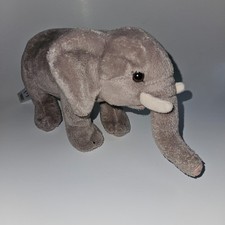 Toys R Us FAO Gray Elephant Plush 10" Long Realistic Stuffed Animal Toy