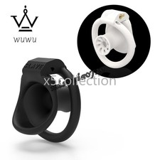 Resin Male Chastity Device Inverted Cage Black White Men Lock Belt 4 Rings