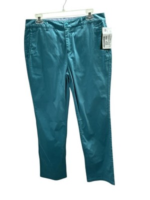 LL Bean Pants Women's Size 10 Cyan Blue Favorite Fit Tapered Leg Chino
