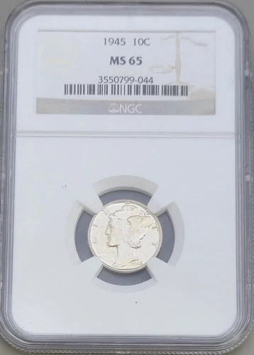 1945 Mercury Dime NGC MS 65 10c