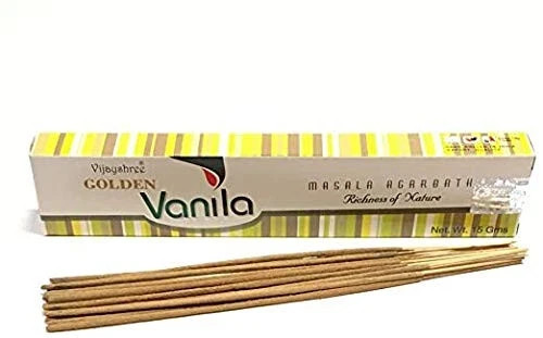 Vijayshree Golden Nag VANILLA Incense Stick Natural Fragrance Agarbatti 12x15g - Foto 4 di 6