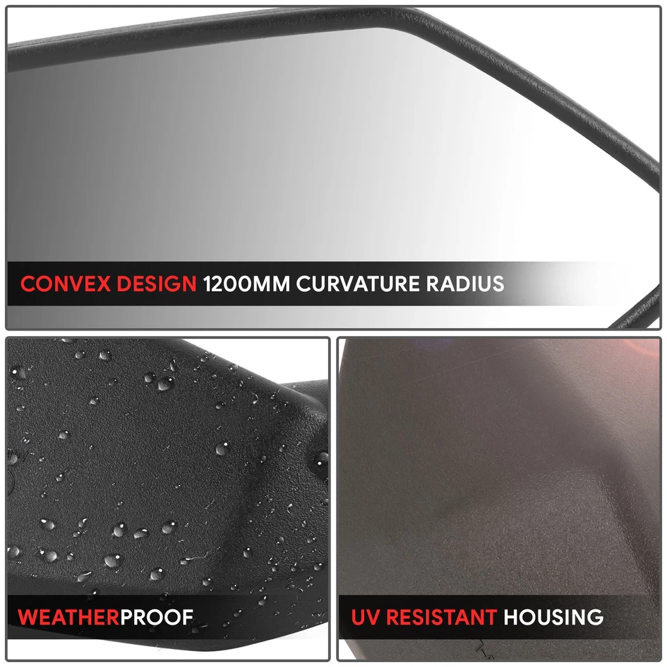 Fit Universal ATV Rectangular Convex Side View Mirrors Handlebar Mount Bolt-In - Image 3 of 4