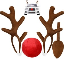 Car Reindeer Antlers  Nose Decorations - Cute Rudolph Reindeer Auto Holiday ...