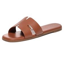 Women's Dressy Flat Sandals, Comfortable Slip On Summer Slides, Fashion Open ...