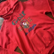 Vintage Golf Is Life Hoodie Mens 2XL Red Fleece Pullover Graphic Made in USA