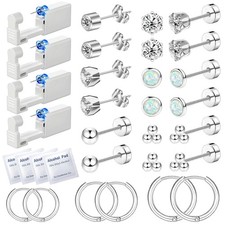 26 Pcs Ear Piercing Kit Ear Disposable Piercing Gun Kit Includes 4 Pcs Self Pier