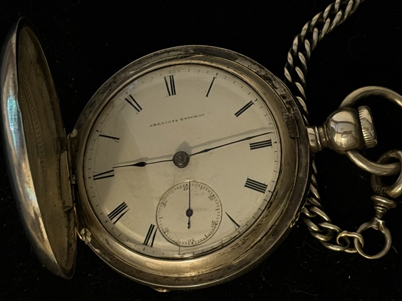 American Watch Co Waltham MA PS Bartlett Pocket Watch 1857 18S 11J Silver w/Key