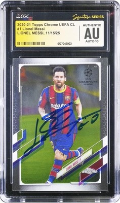 FCバルセロナ☆MESSI☆CL Lionel Messi FC Barcelona Signed 2020-21 Topps Chrome Champions #1