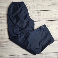 Nike Vintage Y2K Windbreaker Track Pants Lined Gray Tag Womens Large Blue Spot