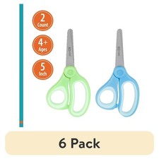 5-inch Blunt Tip Kids Scissors for Ages 4-7 School Student Craft Supplies 6-Pack