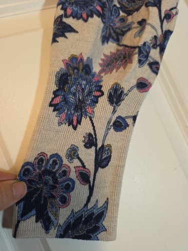 Talbots Damen Pullover Übergröße 2XP reine Merinowolle blau Blumen Strick Oberteil - Bild 6 von 7