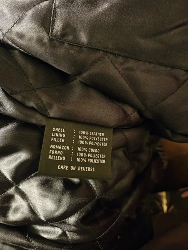 Bill Blass Men’s Black Leather Bomber Jacket Full Zip Quilted Lining Size L image 4