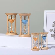 Sand Hourglass Timer 3/5/10 Minutes Egg Sandglass Timer Clock Decor Wooden Gift