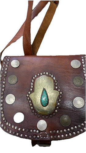 Marokkanische große Leder Damen Boho braun Crossbody Handarbeit/FES City-tolles Geschenk - Bild 2 von 8