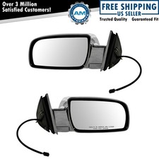 Side View Mirrors Power Chrome Pair Set For Chevy Gmc Ck Suburban