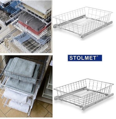 Ausziehbarer Drahtkorb Schublade Kleiderschrank Aufbewahrung Organizer Schublade 12 Größen 2 Farben