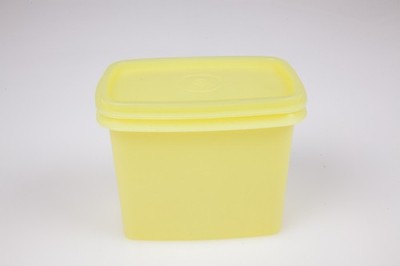 Vintage Tupperware Yellow Small Rectangular with Lid Excellent Condition