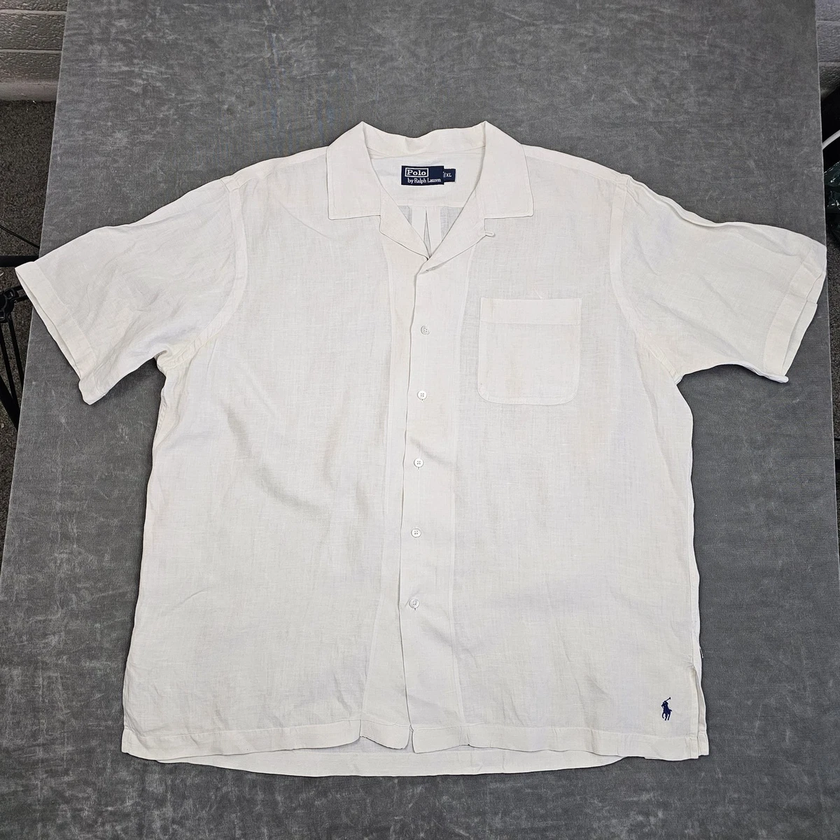 Polo Ralph Lauren Silk Short Sleeve Button-Up Casual Button-Down