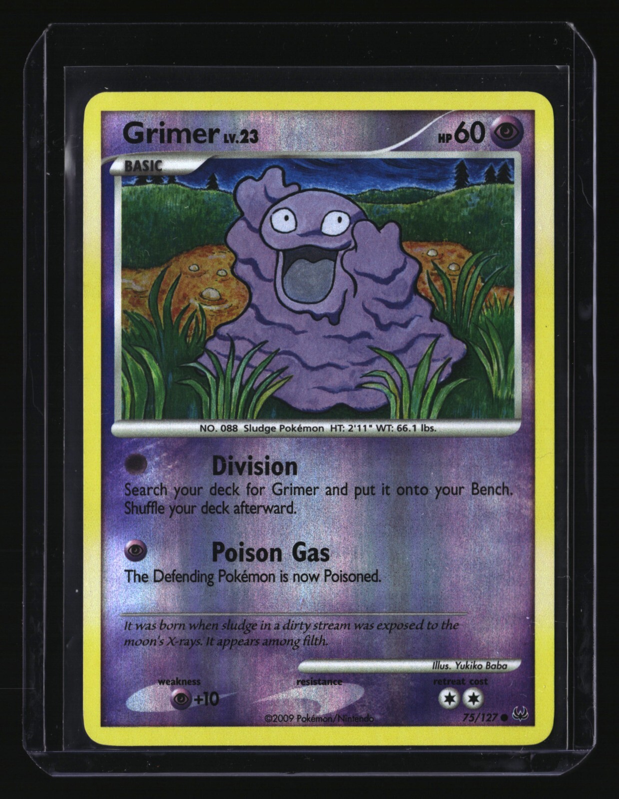 Pokemon GRIMER  75/127 Reverse Holo (2009 Platinum) LP/Light Play