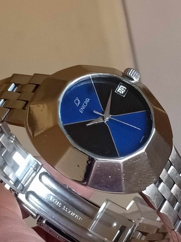 Enicar Sherpa Star Automatic Rare Blue Stone Dial - Picture 15 of 16